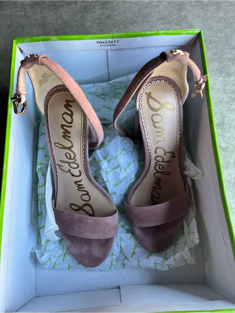 Sam Edelman Pink Suede Open-Toe Ankle-Strap Heels